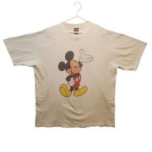 Vintage Mickey Unlimited Disney T Shirt Men Large Graphic Tee White 90s USA Made